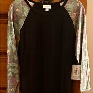 Black and Multicolor Women's Top